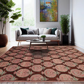 Multi Size Hand Knotted Tibetan 100% Wool Michaelian & Kohlberg Traditional Oriental Area Rug Brown, Raspberry Color